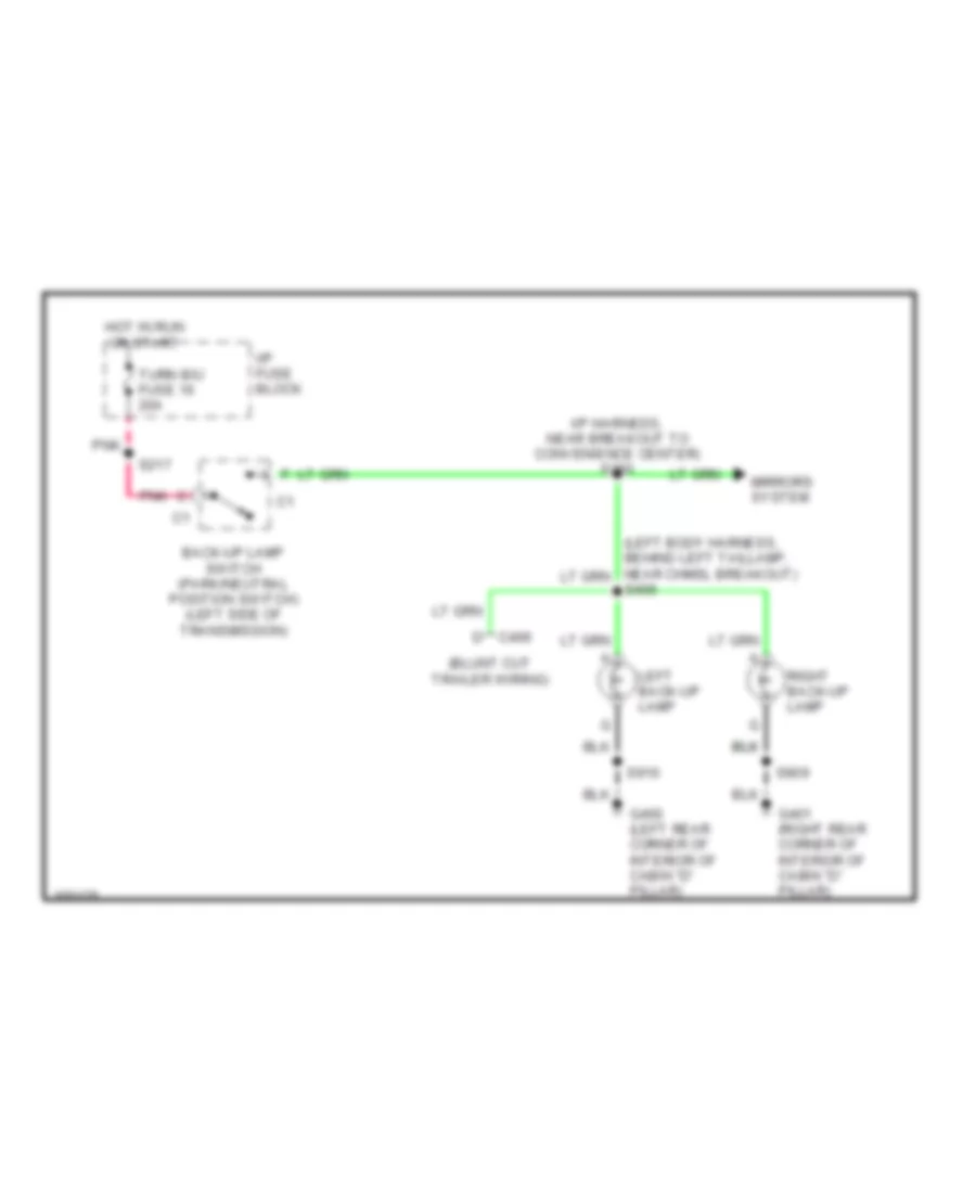 Back up Lamps Wiring Diagram for Chevrolet Chevy Express G2002 2500