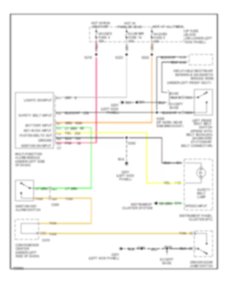 Warning System Wiring Diagrams for Chevrolet Chevy Express G2500 2002