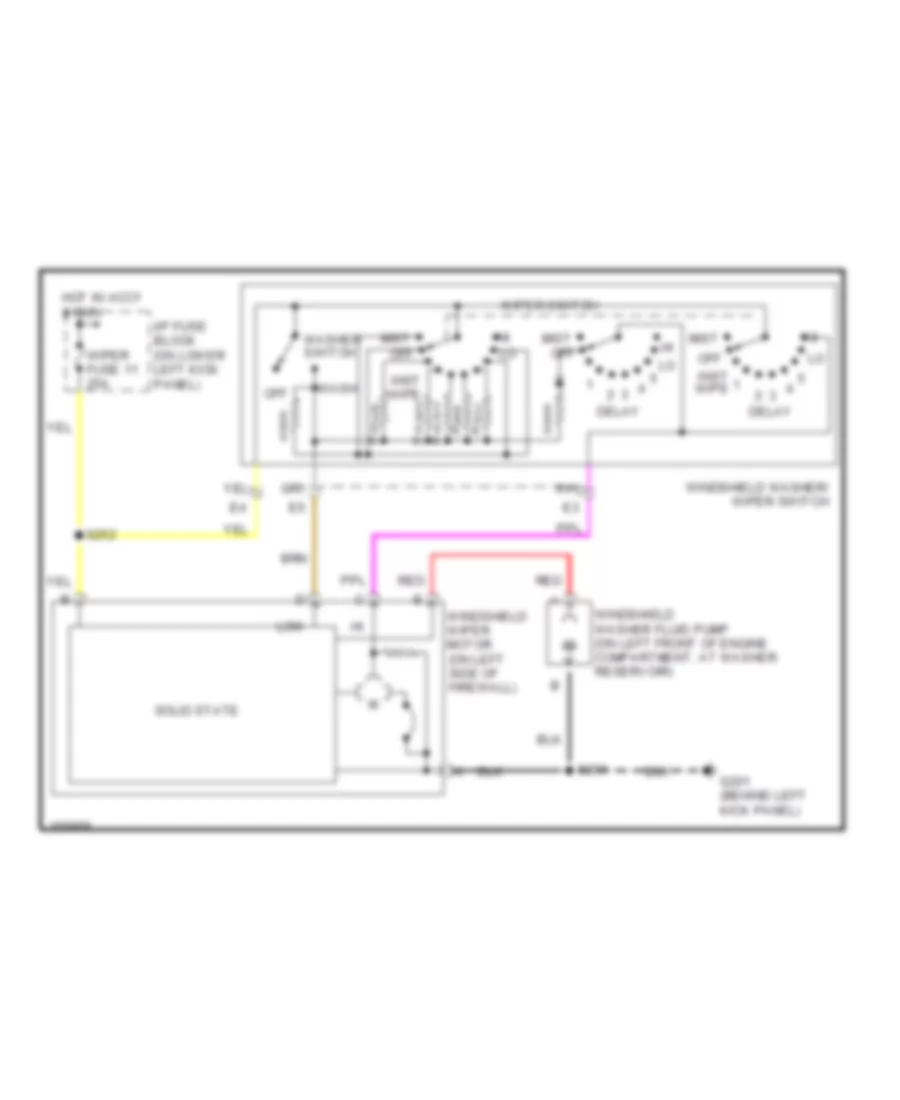 Wiper Washer Wiring Diagram for Chevrolet Chevy Express G2002 2500