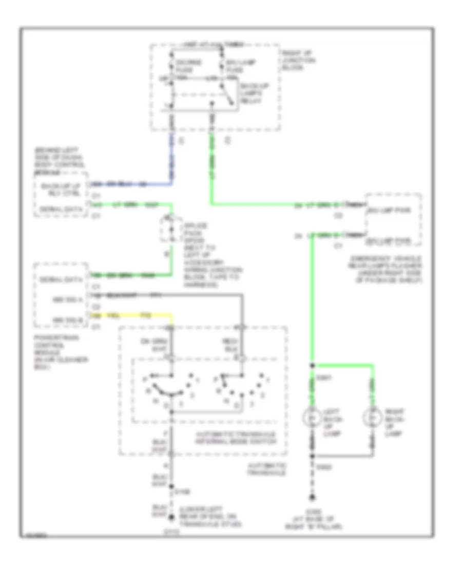 Back-up Lamps Wiring Diagram, with Police Or Emergency Vehicle Option for Chevrolet Impala 2003