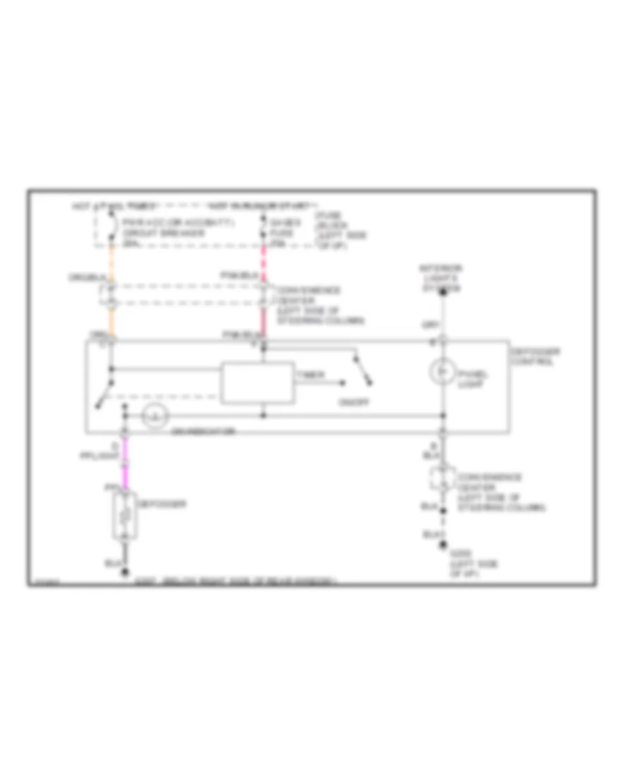 Defogger Wiring Diagram for Chevrolet Cab  Chassis C2500 1991