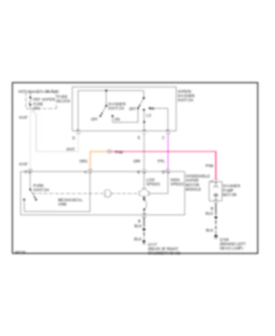 2 Speed Wiper Washer Wiring Diagram for Chevrolet Pickup C1993 2500