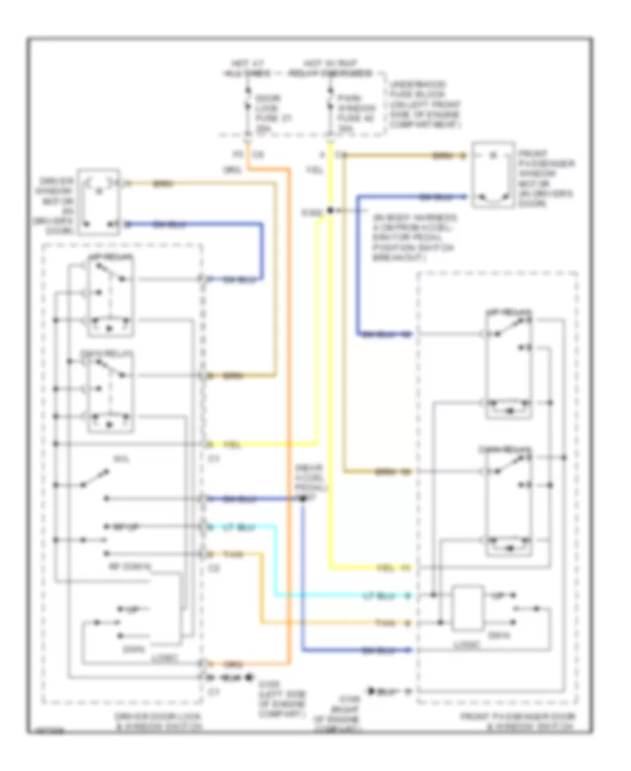 Power Windows Wiring Diagram 2 Door for Chevrolet Colorado 2004