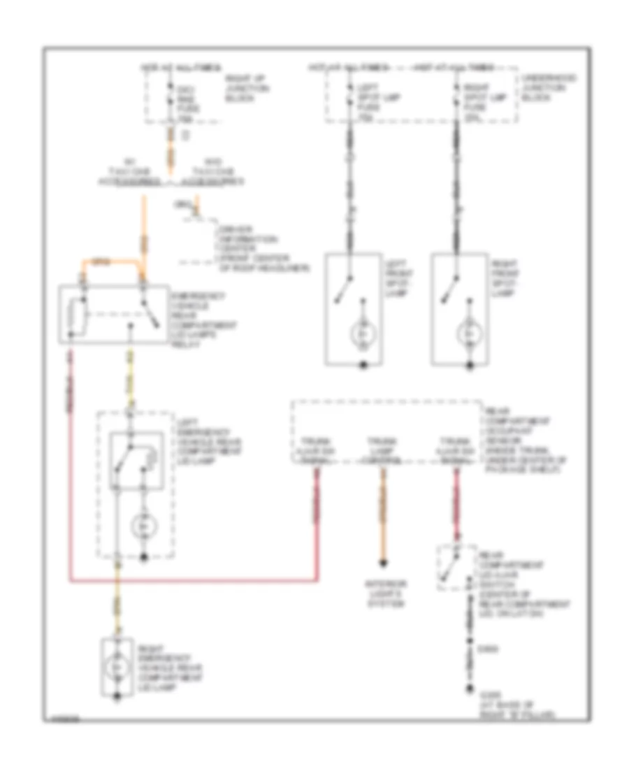 Accessory Lamps Wiring Diagram for Chevrolet Impala 2001