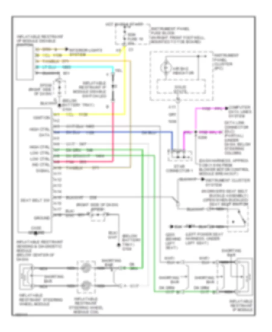 Supplemental Restraint Wiring Diagram for Chevrolet Corvette 2002