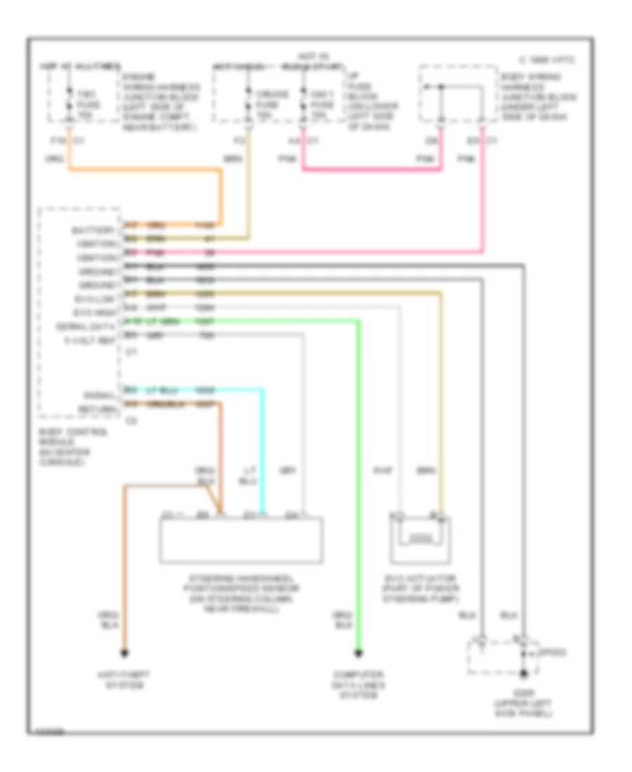 Electronic Power Steering Wiring Diagram, without RTD for Chevrolet Suburban K1500 2000