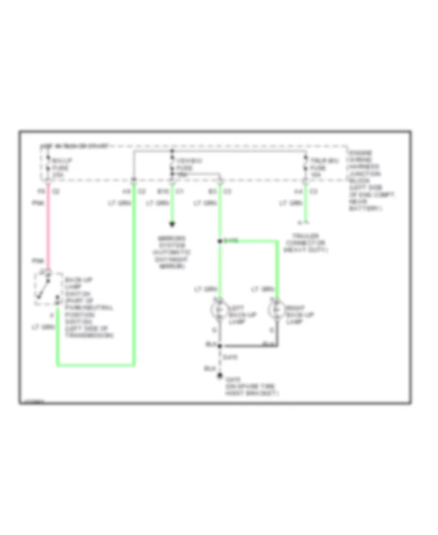 Backup Lamps Wiring Diagram for Chevrolet Suburban K2000 1500