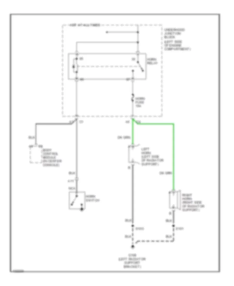 Horn Wiring Diagram for Chevrolet Suburban K1500 2000