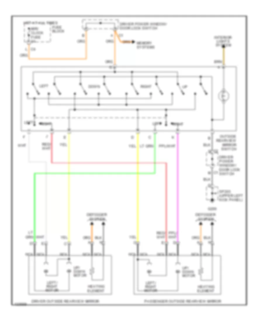 Power Mirror Wiring Diagram for Chevrolet Suburban K1500 2000