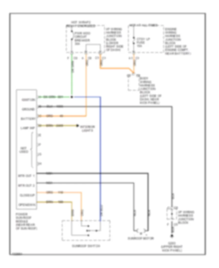Power Top Sunroof Wiring Diagrams for Chevrolet Suburban K2000 1500