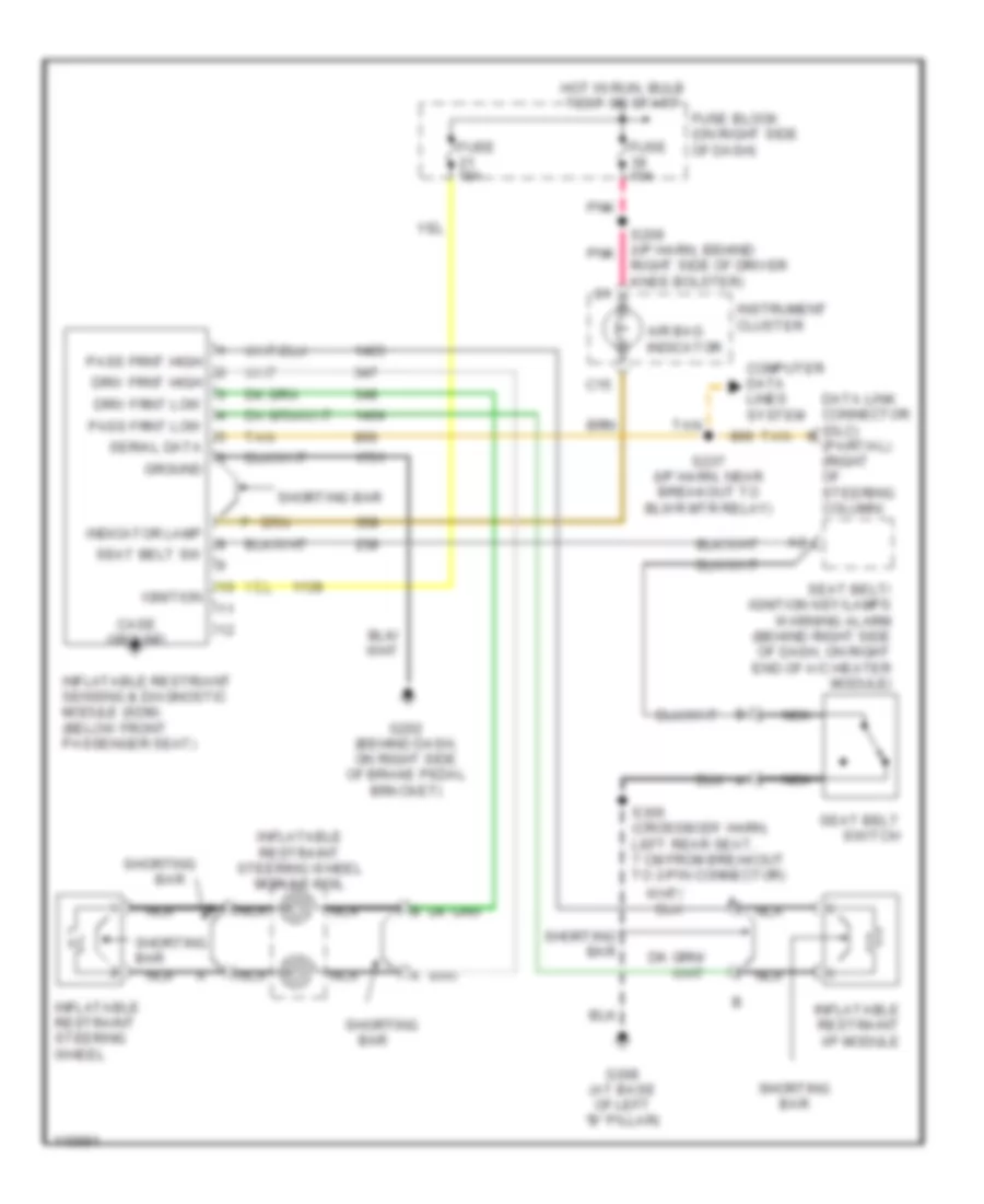 Supplemental Restraint Wiring Diagram for Chevrolet Lumina LS 1999