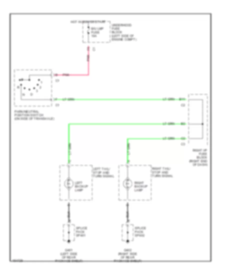 Back up Lamps Wiring Diagram for Chevrolet Malibu LS 2003