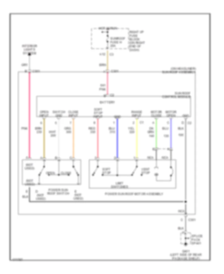 Power Top Sunroof Wiring Diagram for Chevrolet Malibu LS 2003