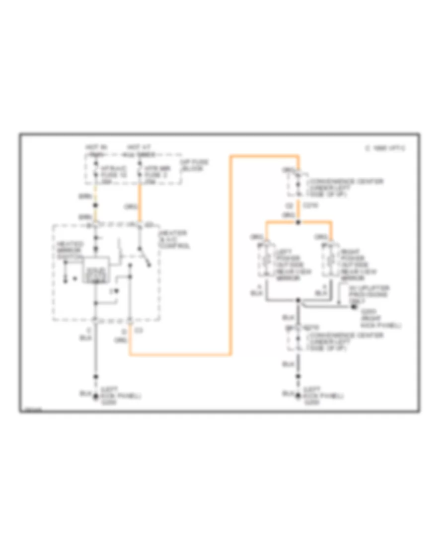 Heated Mirrors Wiring Diagram for Chevrolet Chevy Van G2500 1996