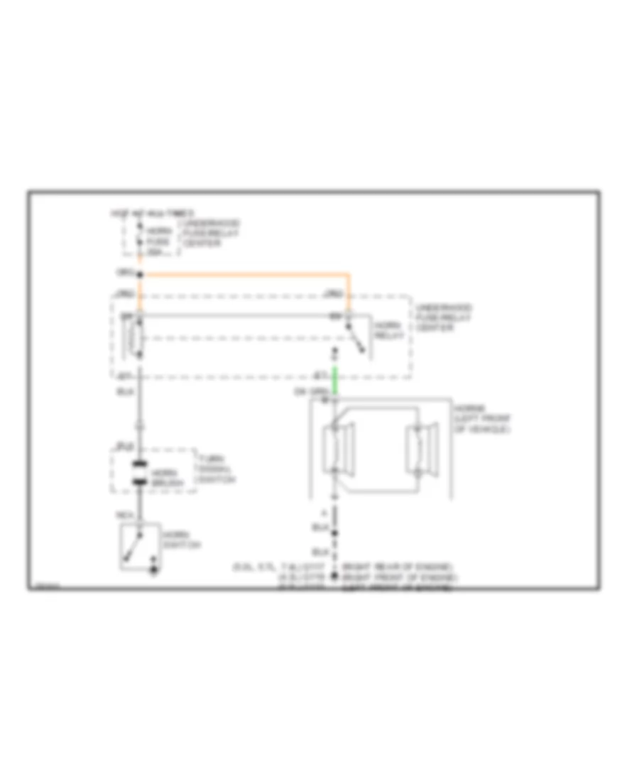 Horn Wiring Diagram for Chevrolet Chevy Van G1996 2500