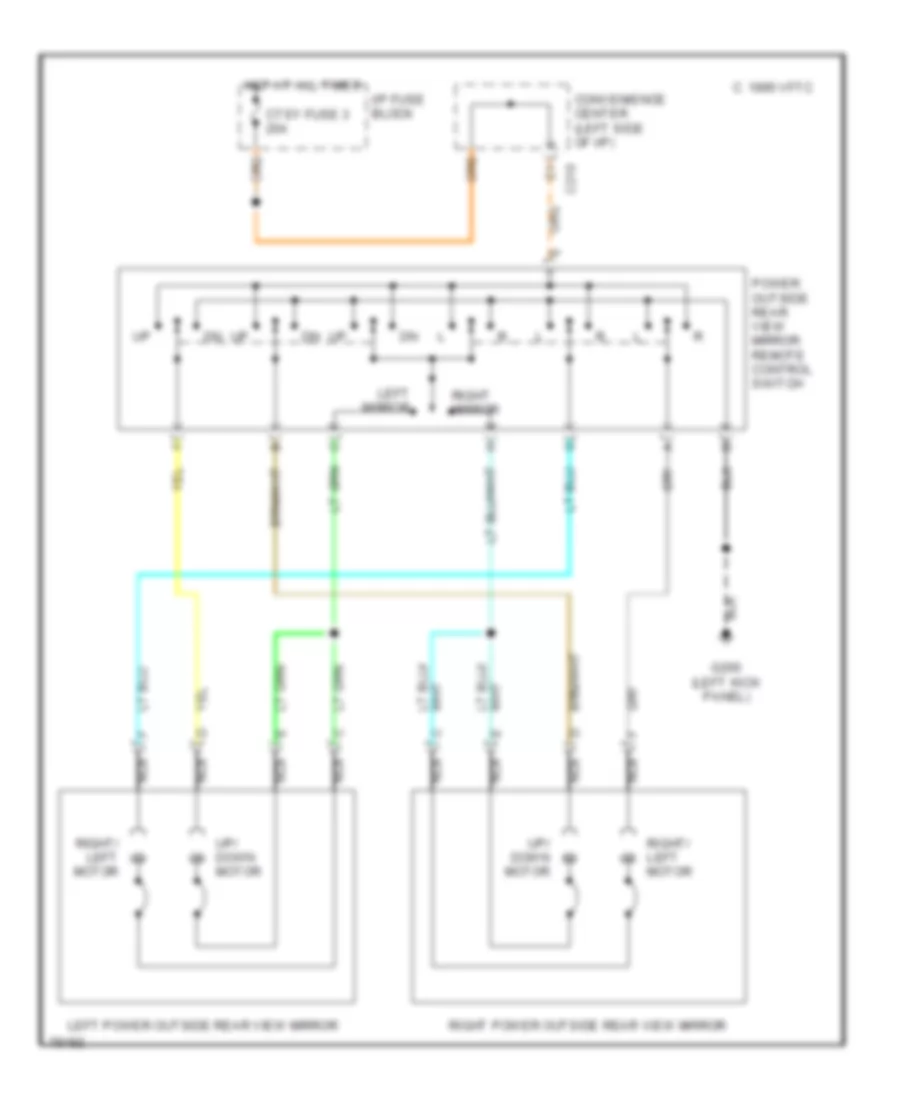 Power Mirror Wiring Diagram for Chevrolet Chevy Van G2500 1996