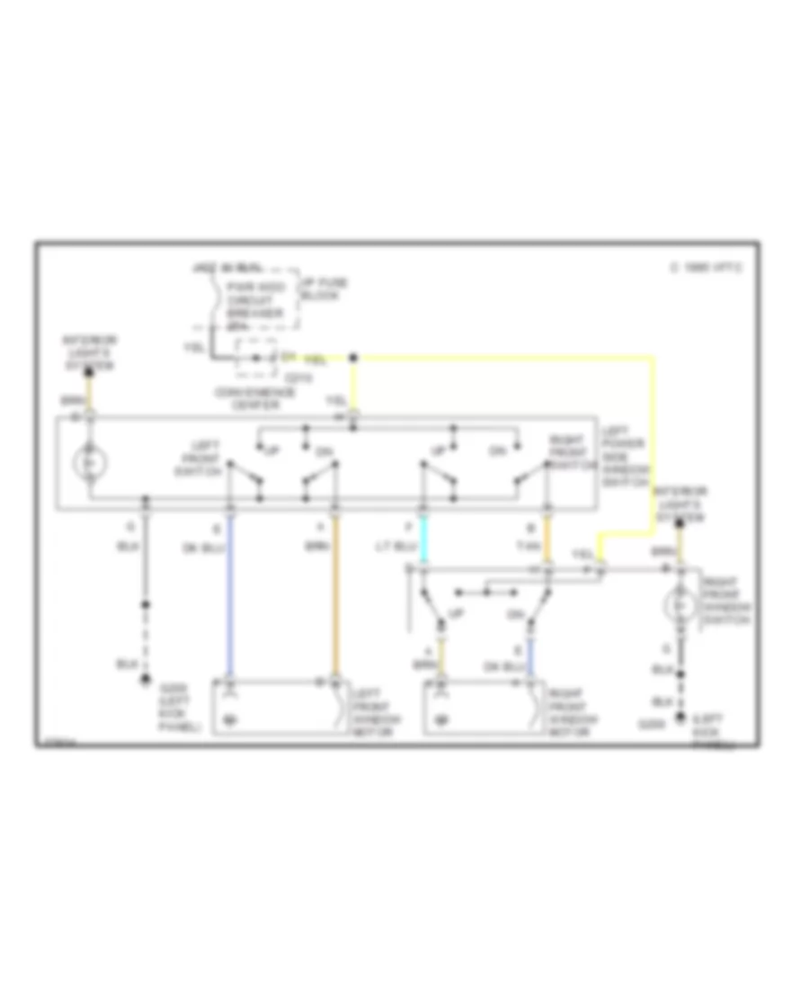 Power Window Wiring Diagram for Chevrolet Chevy Van G2500 1996