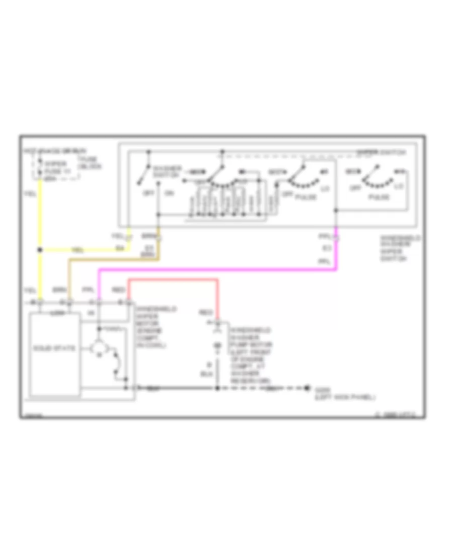 Wiper Washer Wiring Diagram for Chevrolet Chevy Van G1996 2500