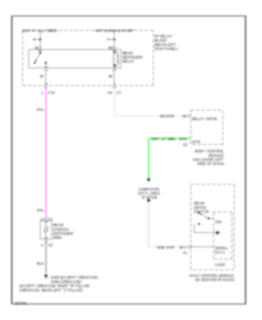 Rear Defogger Wiring Diagram for Chevrolet Silverado 3500 2004