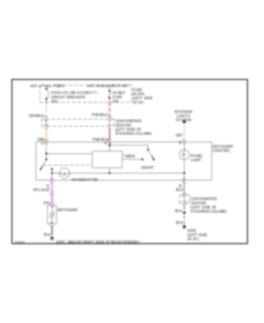 Defogger Wiring Diagram for Chevrolet Cab  Chassis K2500 1993