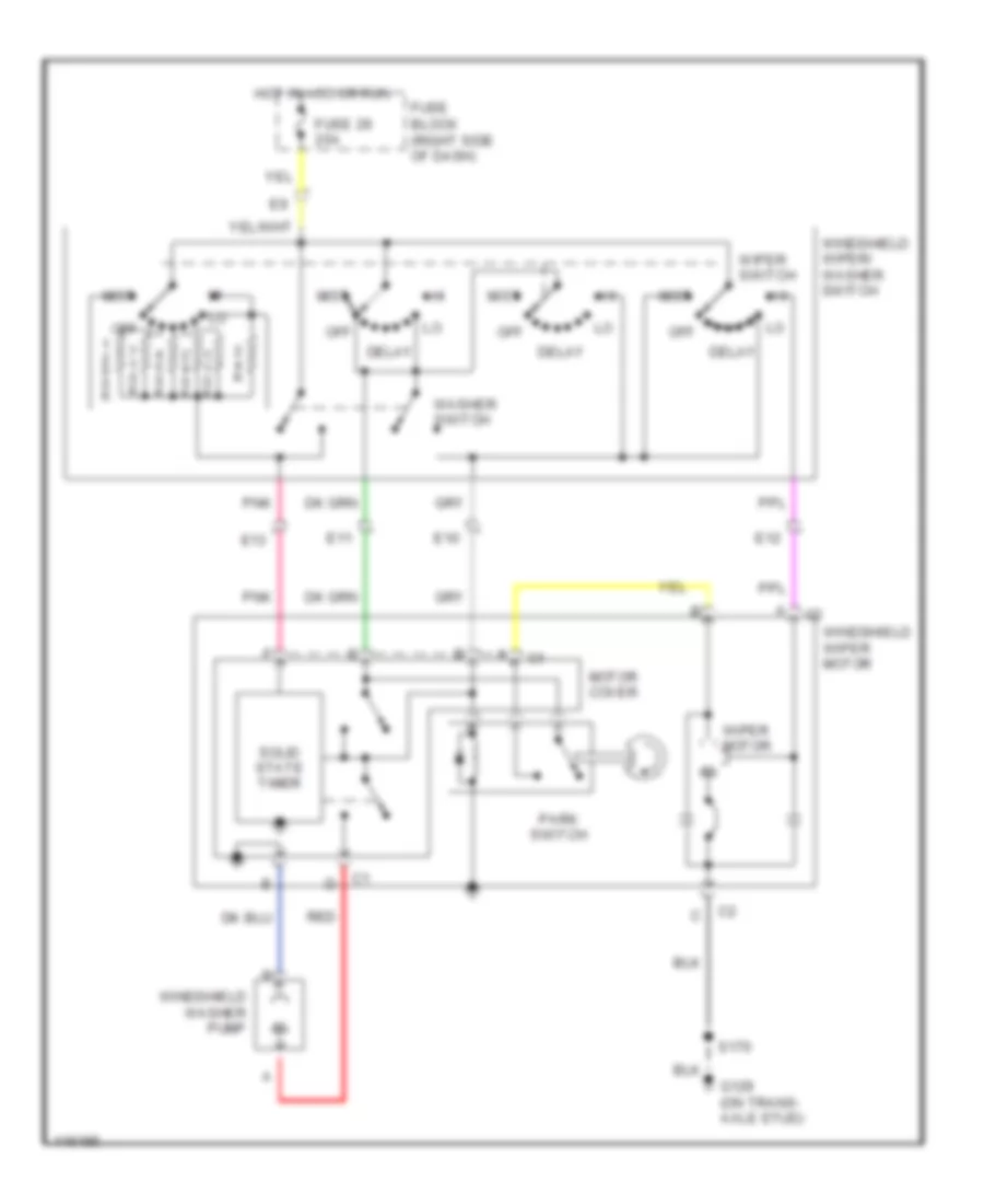 Электросхема стеклоочистителя, дворников и омывателя для Chevrolet Lumina LTZ 1999