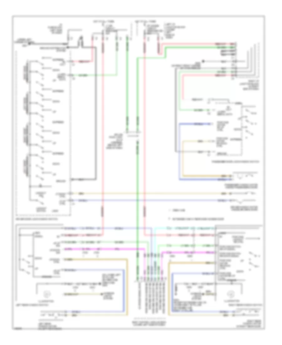 Power Windows Wiring Diagram, without Bucket Seats  Power Mirrors for Chevrolet Silverado 1500 LS 2013