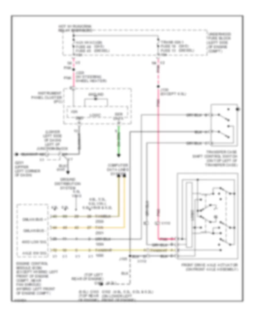 6.0L VIN J, Transfer Case Wiring Diagram, 2-Speed Manual for Chevrolet Silverado 1500 LS 2013