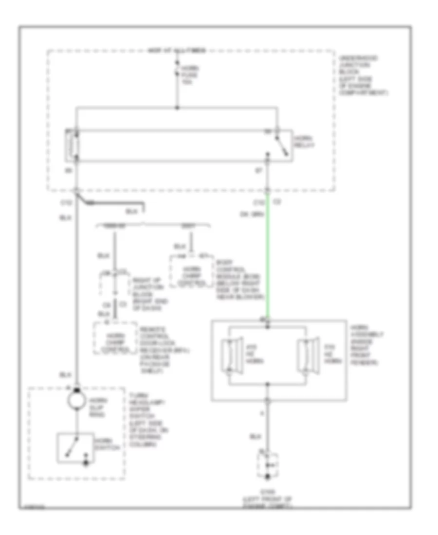 Horn Wiring Diagram for Chevrolet Malibu LS 2001