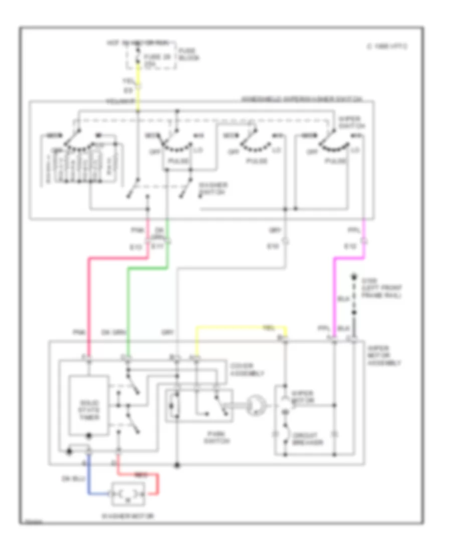 Wiper Washer Wiring Diagram for Chevrolet Lumina LS 1995