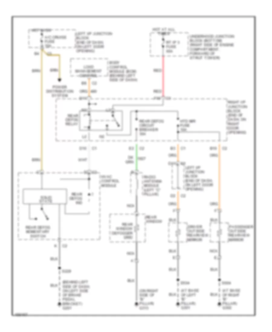 Defoggers Wiring Diagram for Chevrolet Monte Carlo SS 2003