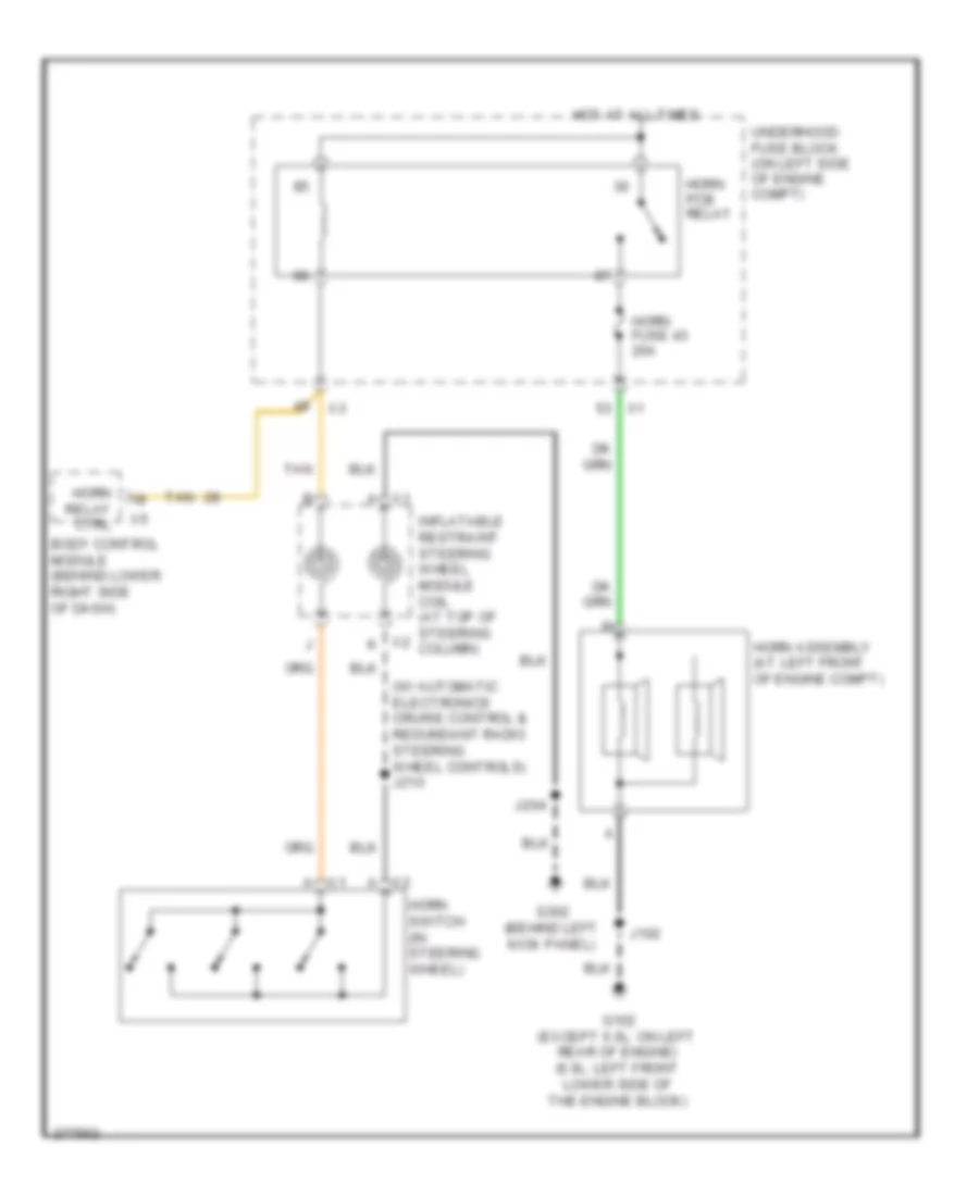 Horn Wiring Diagram for Chevrolet Chevy Express G2008 1500