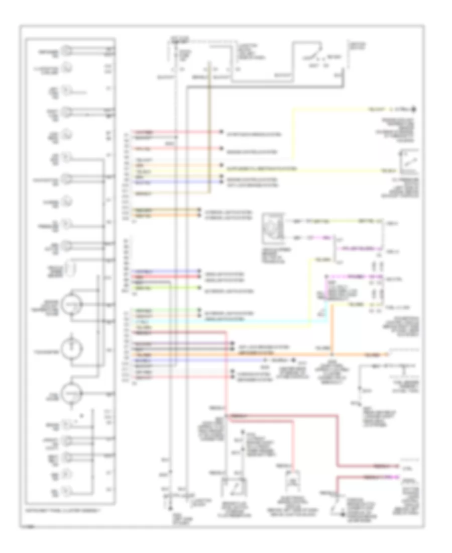 Instrument Cluster Wiring Diagram for Chevrolet Metro LSi 2001