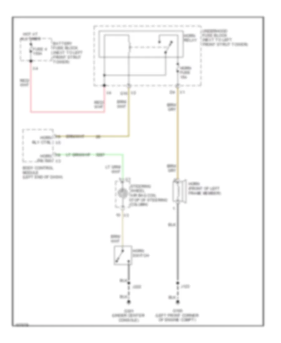 Horn Wiring Diagram for Chevrolet Sonic LT 2013