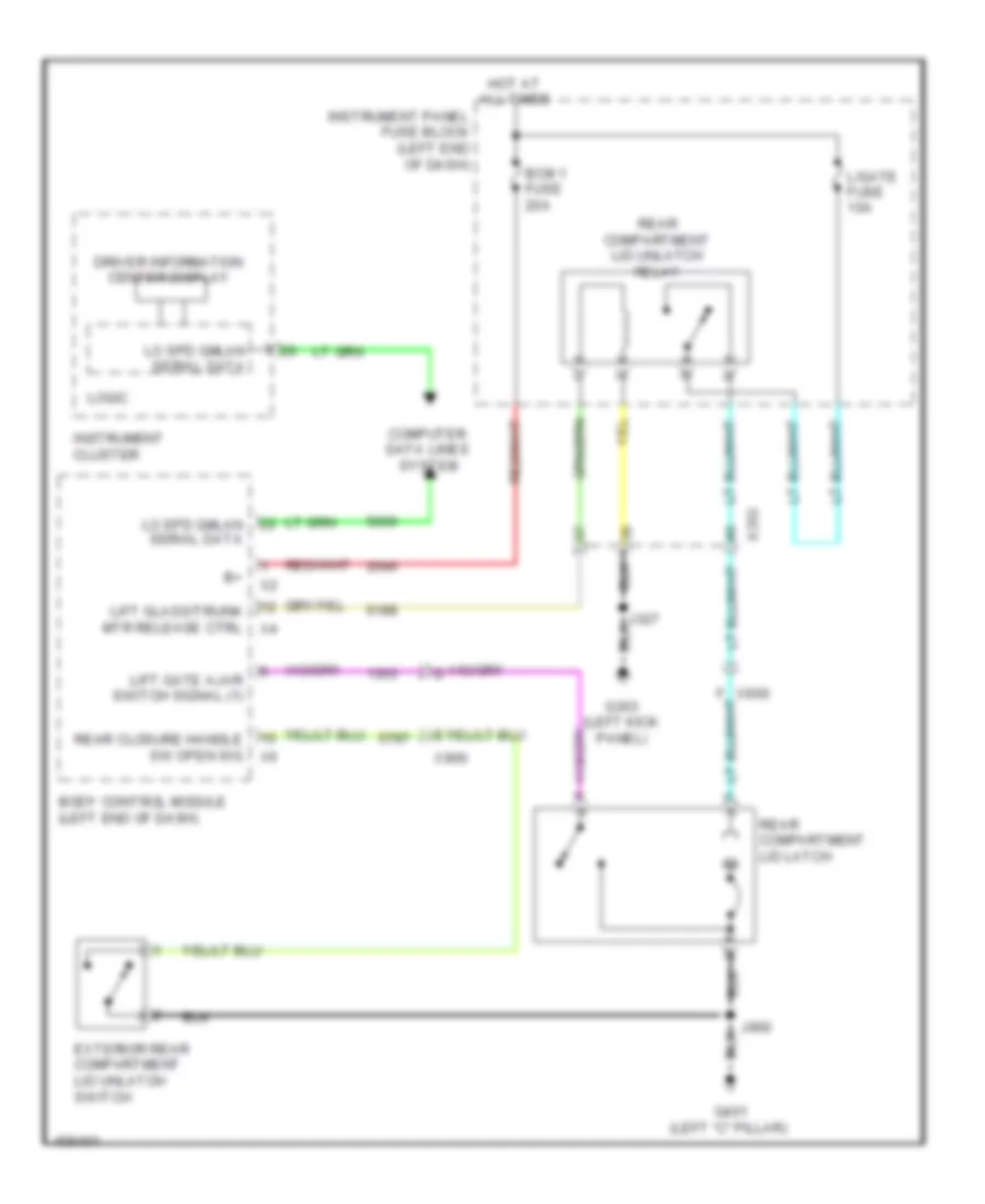 Trunk Release Wiring Diagram for Chevrolet Sonic LT 2013