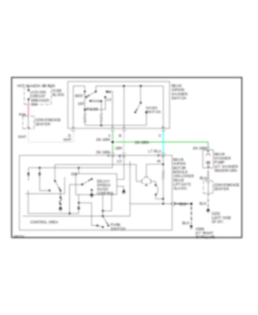 Rear Wiper Washer Wiring Diagram for Chevrolet Blazer K1992 1500