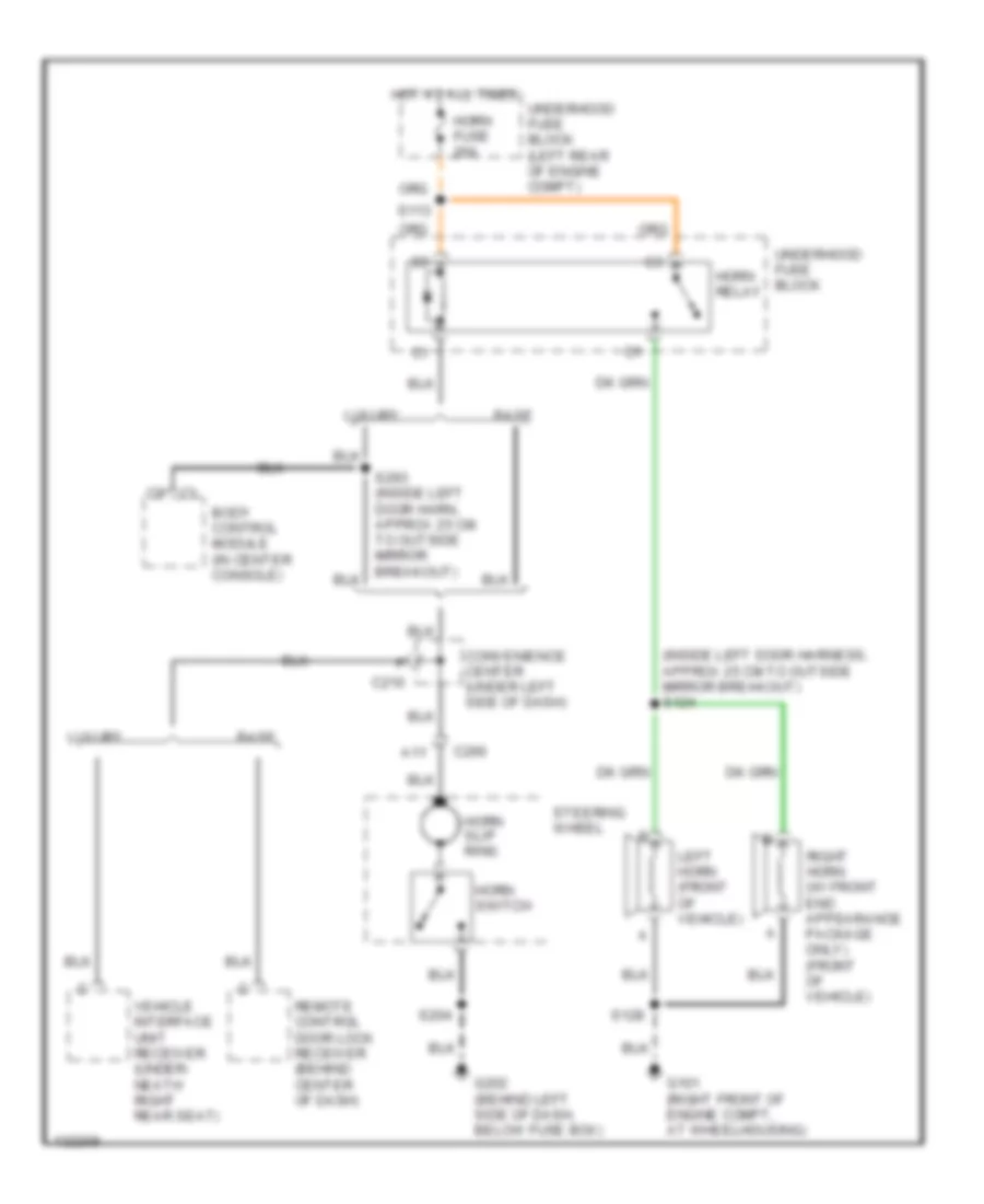 Horn Wiring Diagram, Old Style for Chevrolet Tahoe 2000