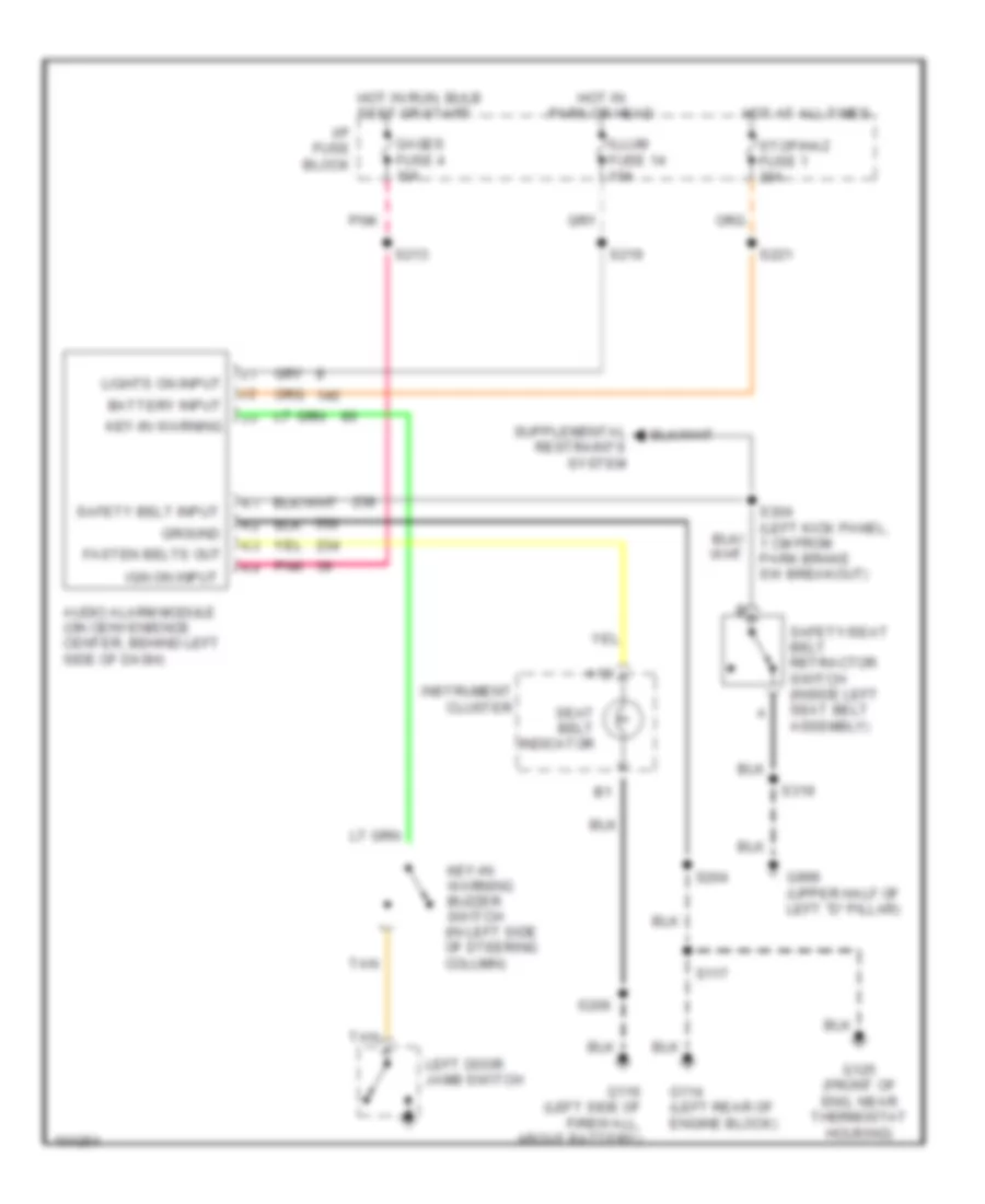 Warning System Wiring Diagrams for Chevrolet Astro 1998