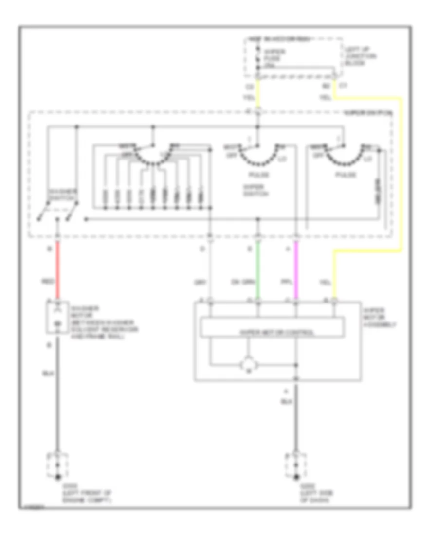 Электросхема стеклоочистителя, дворников и омывателя для Chevrolet Malibu 1999