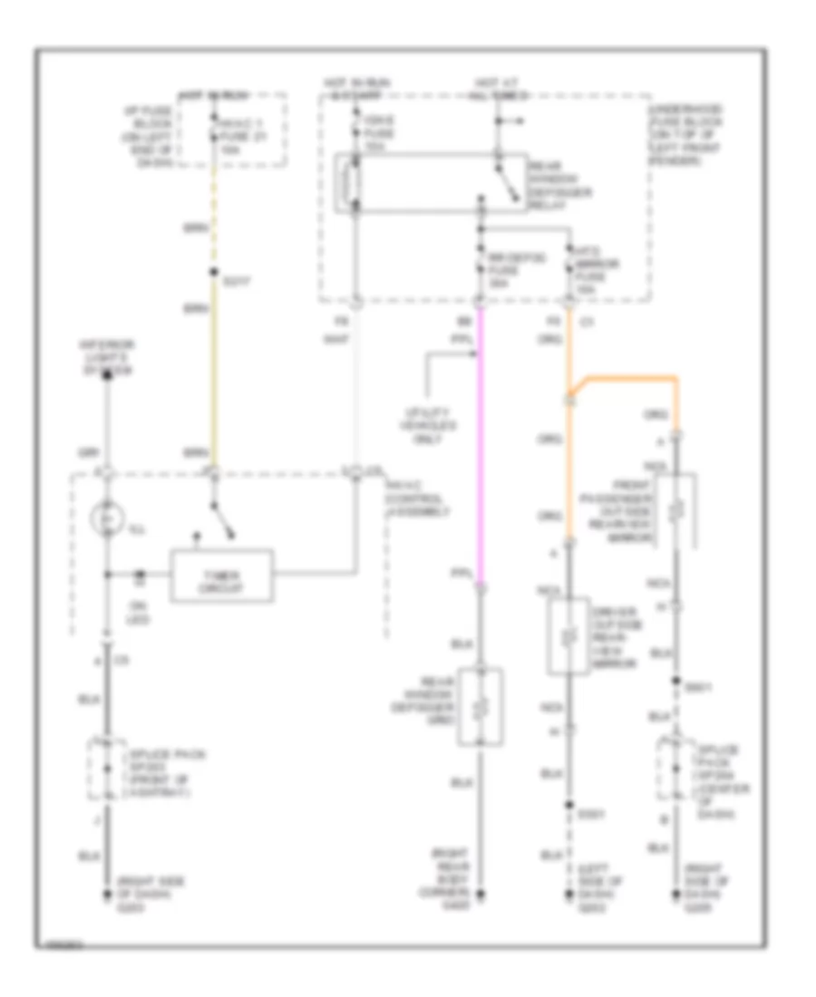 Defoggers Wiring Diagram, with Manual AC for Chevrolet S10 Pickup 2003