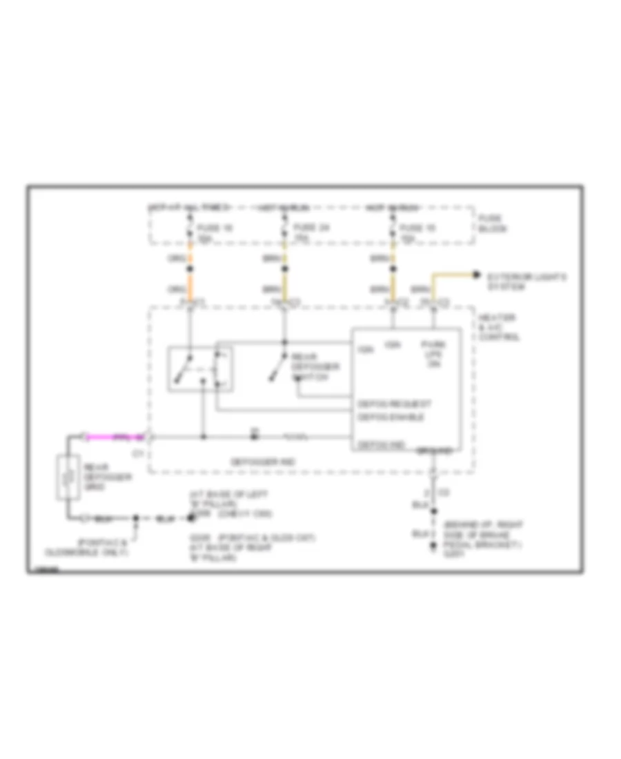 Defogger Wiring Diagram with C60 C67 A C for Chevrolet Monte Carlo LS 1995