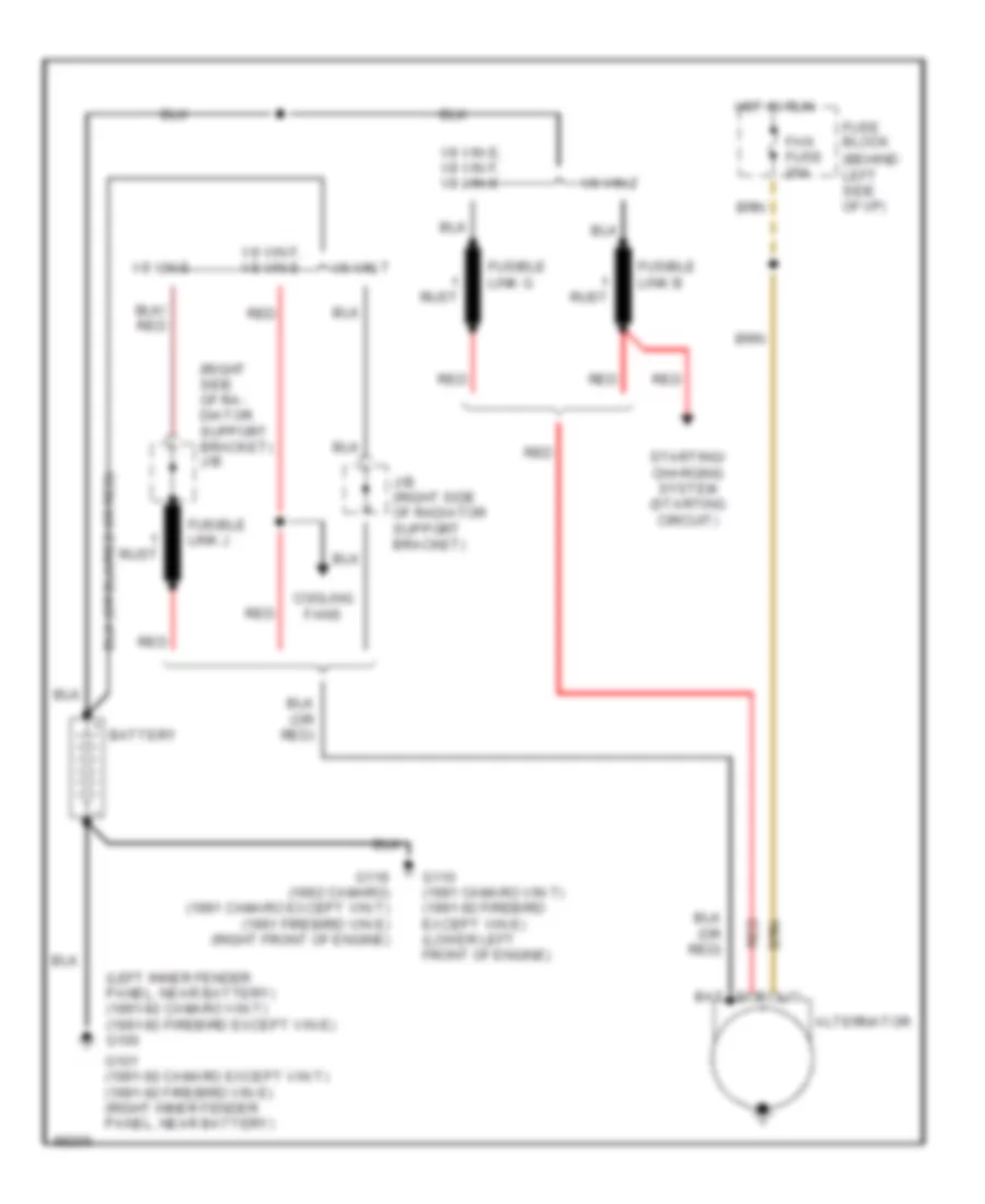 Charging Wiring Diagram for Chevrolet Camaro RS 1991