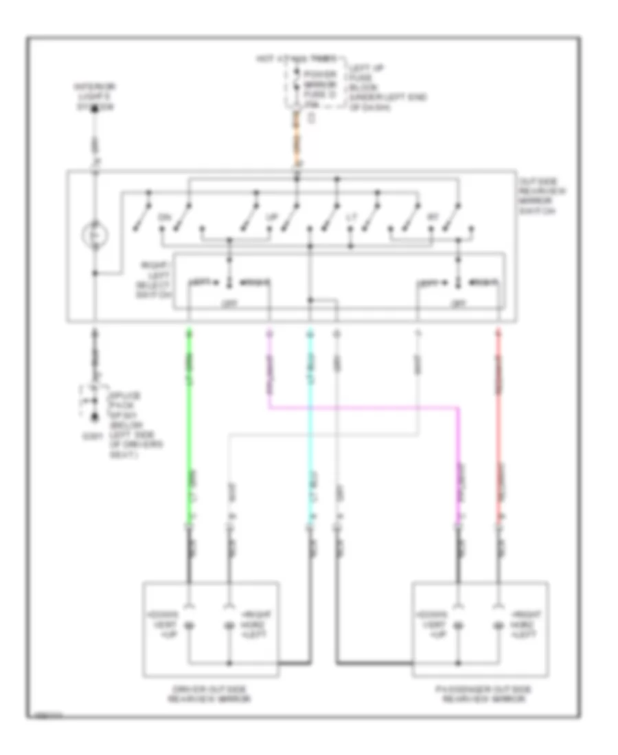 Power Mirror Wiring Diagram for Chevrolet Malibu LS 2002