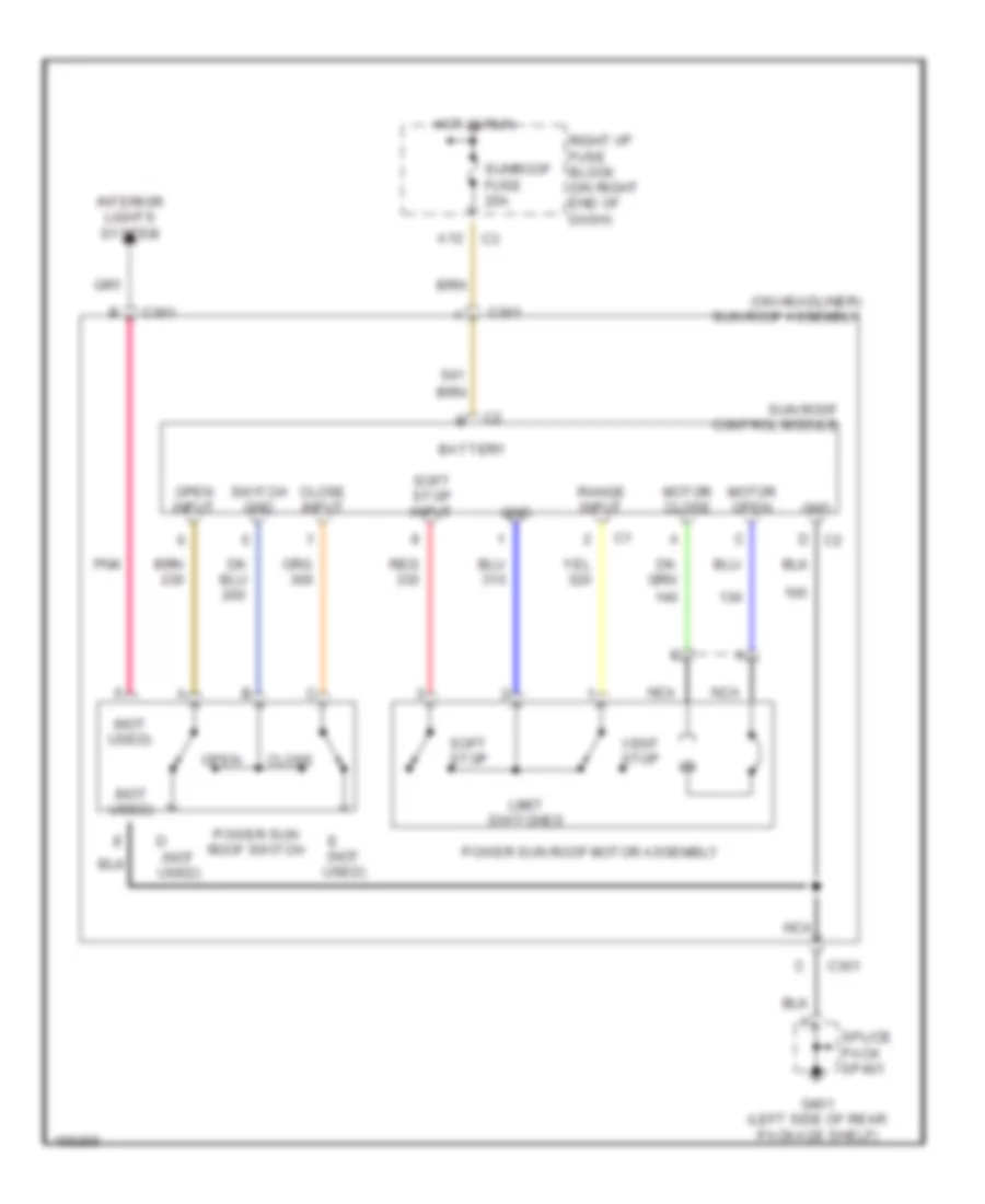 Power Top Sunroof Wiring Diagrams for Chevrolet Malibu LS 2002