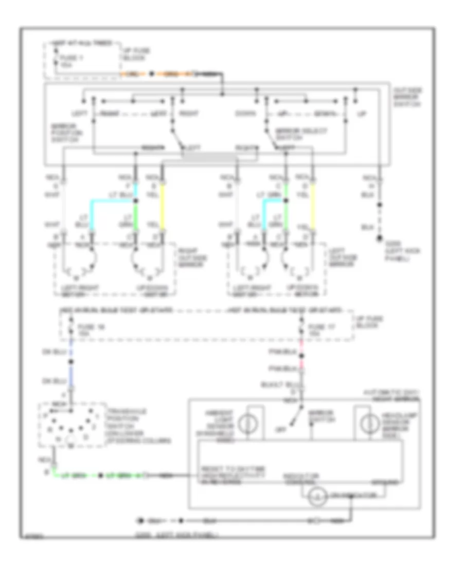 Power Mirror Wiring Diagram for Chevrolet Caprice 1993