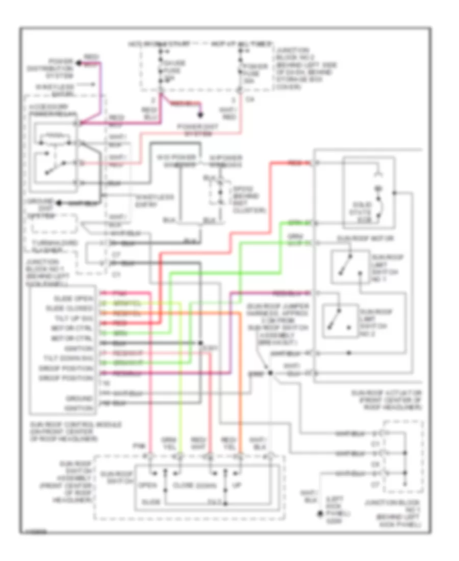 Power Top Sunroof Wiring Diagrams for Chevrolet Prizm LSi 2001