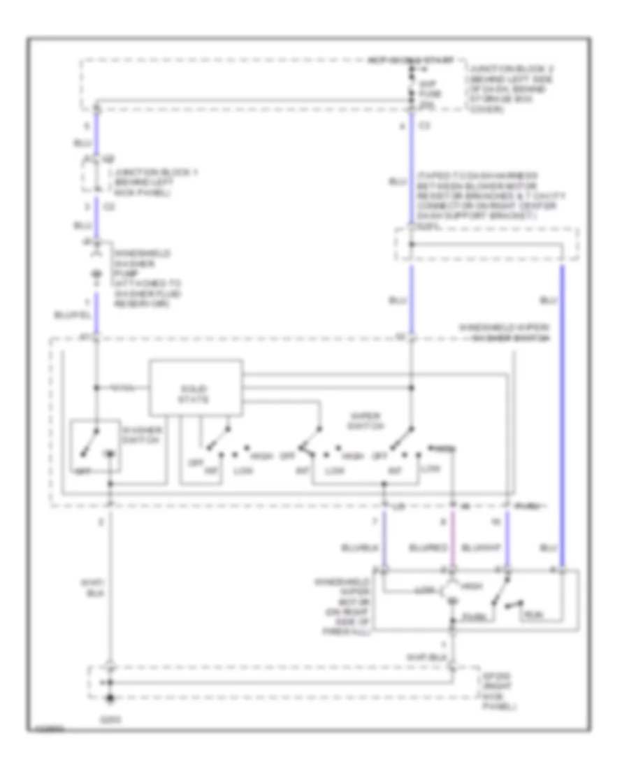 Wiper Washer Wiring Diagram for Chevrolet Prizm LSi 2001