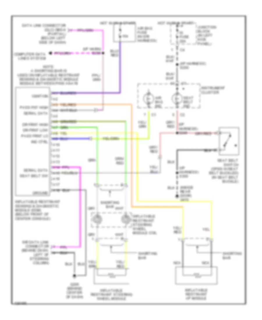 Supplemental Restraint Wiring Diagram for Chevrolet Tracker 2000