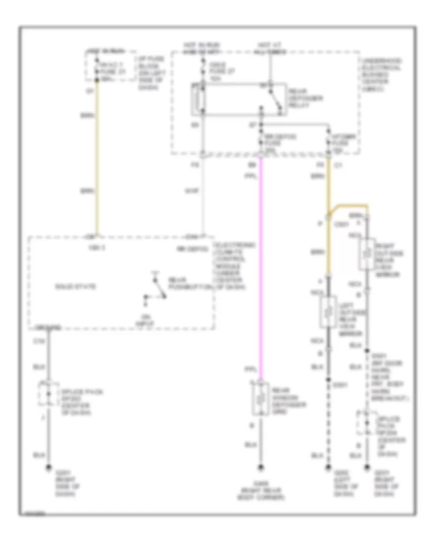 Rear Defogger  Heated Mirrors Wiring Diagram Auto A C for Chevrolet Blazer 1998