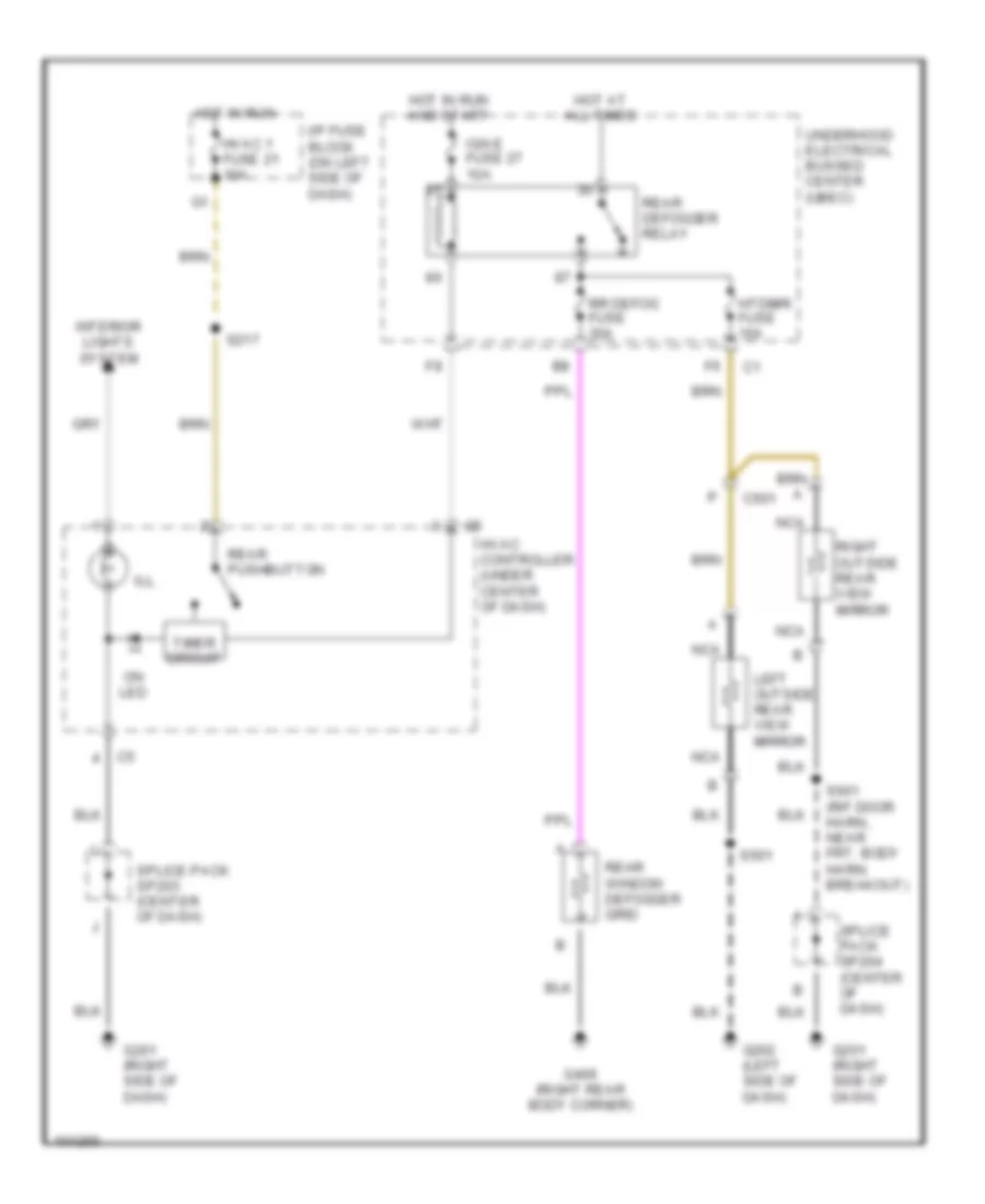 Rear Defogger  Heated Mirrors Wiring Diagram Manual A C for Chevrolet Blazer 1998