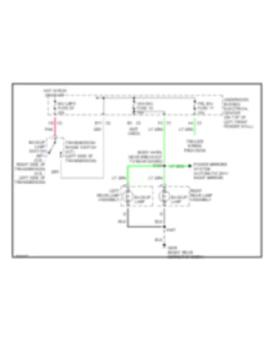 Backup Lamps Wiring Diagram for Chevrolet Blazer 1998